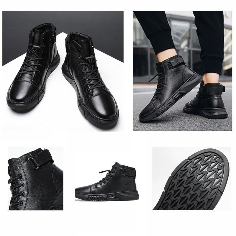 CHRISTIAN - Black warm leather boots
